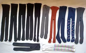 Bundle 12 Girls Tights Black School Assorted Colours Age 3-4 Year Unbranded Next - Picture 1 of 20