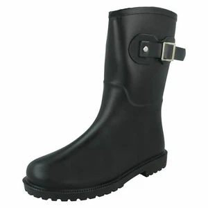 Ladies X1R270 Pull On Mid Calf Wellingtons By Spot on Retail Price - Picture 1 of 9
