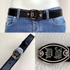 Versace black leather belt-medusas buckle Sz.95cm - 38"