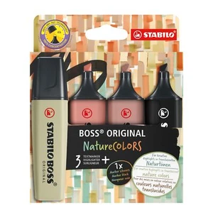 Evidenziatore - STABILO BOSS ORIGINAL NatureCOLORS - Confezione da 4 - Verde Fango, Sie... - Foto 1 di 9