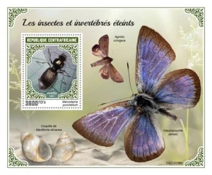 África Central - Insectos e Invertebrados Extintos 2021 - Hoja de recuerdo - - Imagen 1 de 1
