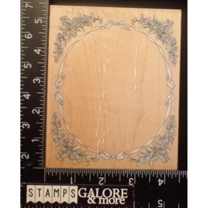 Briefmarken Happen Gummistempel 80083 VERGISSMEINNICHT RAHMEN OVAL BAND BLUMEN #3031 - Bild 1 von 2