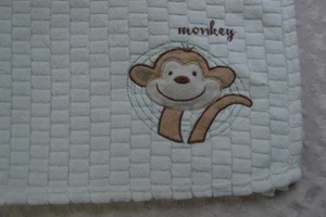 Little Beginnings Monkey Baby Blanket Squeaker Cream Off White Tan Security - Picture 1 of 9