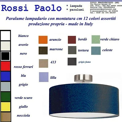 Lampadario paralume plafoniera da soffitto con montatura metallo - made in Italy - Immagine 1 di 4