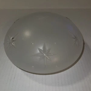 VTG 60’s ATOMIC STARBURST & DOTS MCM Frosted Glass Ceiling Light Cover 5.75”BASE - Picture 1 of 8