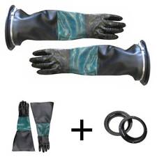 Produktbild - Sandstrahlhandschuhe 600mm lang Handschuhe für Sandstrahlkabine Sandstrahlen DE