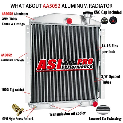 4 Row Aluminum Radiator For 1948-1954 1950 1951 1953 Chevrolet GMC Truck V8 L6 - Image 1 of 4