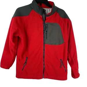 Gap Kids Size XXL 14-16 red gray fleece jacket  full zip - Picture 1 of 12
