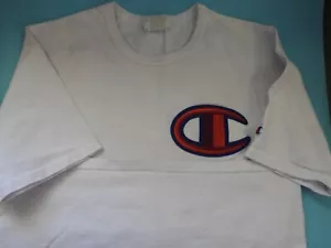Camiseta CHAMPION Peso Medio Pesado Grande Logotipo C Parche Blanca - Imagen 1 de 4