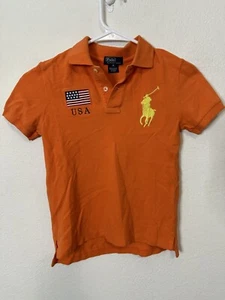 Polo By Ralph Lauren Boys Kids Orange Polo Shirt Size 6 - Picture 1 of 7