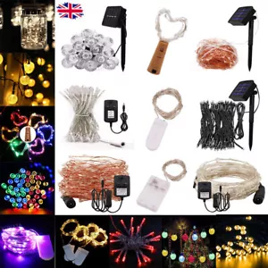 Battery Plug In LED Light Fairy Cork Lights String Wire Bottle Party Xmas Decor - Picture 1 of 21