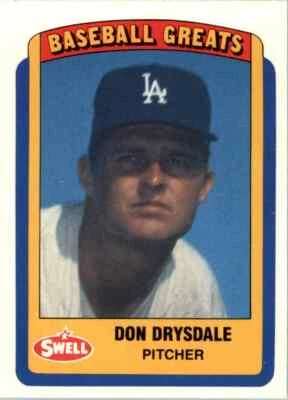 1990 SWELL BASEBALL GREATS - #62 DON DRYSDALE - DODGERS - - Image 1 of 2