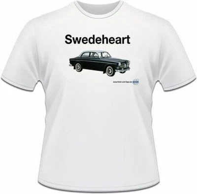 MARKENLOS Volvo T-Shirt "Swedeheart" Gr. L Volvo Amazon Geschenk f. Volvo-Fans 121/122