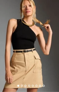 Anthropologie Maeve Cargo Mini Skirt Size XS Beige - Picture 1 of 11