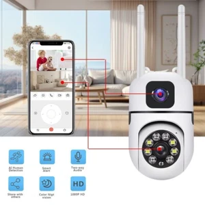 Dual Camera Security Cameras Ball Machine 4MP Night Vision IP Camera Monitoring - Picture 1 of 71