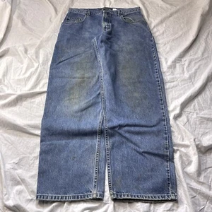 Vintage Levi's Silver tab Jeans 34x30 Mud Wash Baggy Fit Wide Leg Distressed Y2K - Picture 1 of 12