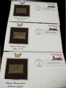 22 KT Gold Replicas of U.S. Stamps with First Day Covers - Picture 1 of 4