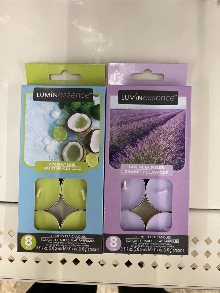 Luminessence Scented Tea Candles 32 Pcs (4 Packs) Vanilla And Lemon Lavender