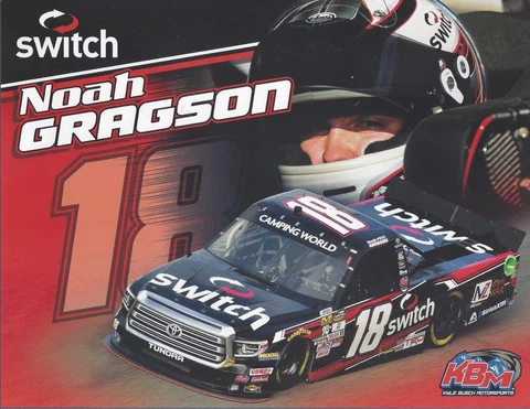 2017 NOAH GRAGSON "SWITCH 2ND VERS KYLE BUSCH KBM" #18 NASCAR TRUCK POSTCARD Cover