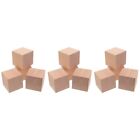  12 Pcs Blocks Wood Blank Squares Unfinished Wooden Cubes Crafts