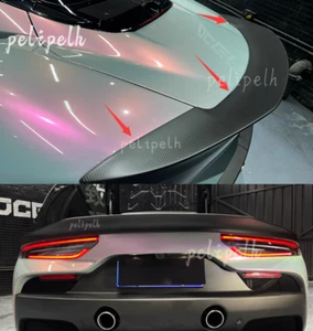 Matte Dry Carbon Fiber Rear Trunk Wing Lip Spoiler Fits Maserati MC20 2022-2024 - Picture 1 of 4