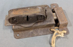 Antique Cast Iron Utility Barn Shed Latch With Keeper Surface Mounted - Picture 1 of 6