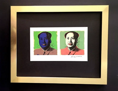 ANDY WARHOL + IMPRESIÓN FIRMADA 1984 "MAO CHINA" MONTADA Y ENMARCADA + ¡CÓMPRALA AHORA! Foto 1 de 3