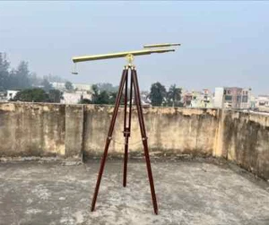 Telescopio nautico fatto a mano doppia canna 39" con treppiede da appoggio - Foto 1 di 7