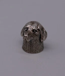 925er Silber Fingerhut / thimble Hundekopf massiv - Sammlerstück - selten - Bild 1 von 10