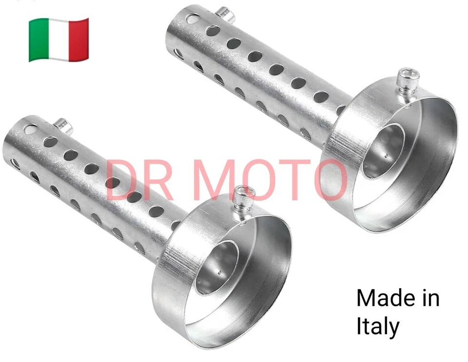 2PCS Moto Silenziatoredi Scarico Marmitta DB Killer 48 mm Argento Universale - Immagine 1 di 1