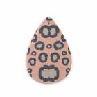 10 pcs. Leopard Faux Leather Dangle Pendants – Teardrop – Black and Pink - 54mm
