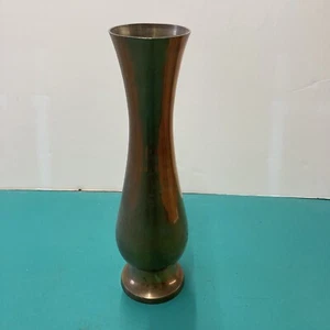Vintage Indien massive Messing Hand Knospe Blumenvase Handarbeit 10" hoch - Bild 1 von 7