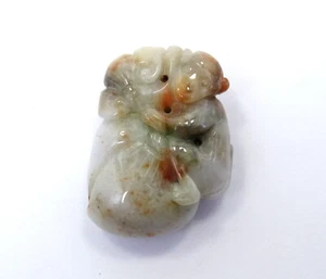 1.5" Vtg Chinese Multi Color JADEITE Carved Jade MONKEY Figurine for Pendant - Picture 1 of 8