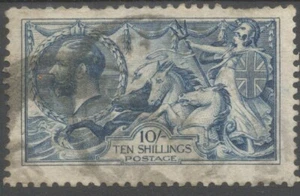 GB GV SG 412 the 1915 De La Rue 10/- Blue used cat £1000 - Picture 1 of 2