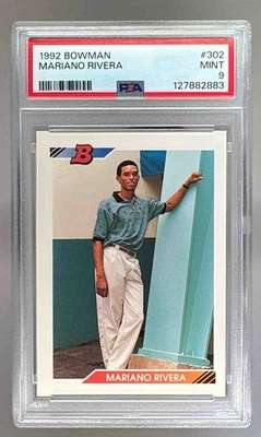 127882883 Mariano Rivera 1992 Bowman #302 Rookie RC PSA 9 Foto 1 de 3