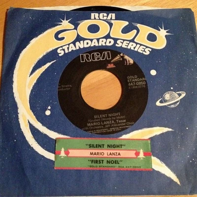 Mario Lanza 45 Silent Night / The First Noel  reissue  w/ts  NM - Image 1 of 2