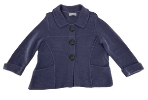 Willow Anthropologie Blue Knit Cardigan Sweater Jacket Lagenlook Boho See Pics - Picture 1 of 8
