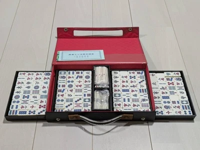 Juego de azulejos Mahjong vintage amarillos sin usar en estuche original jj1 Foto 1 de 4