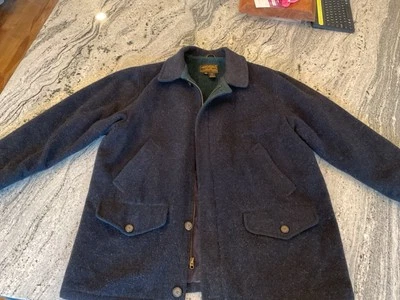 Vintage 90s Eddie Bauer Mens Navy Green Wool Field Jacket Insulated Peacoat XL - Image 1 of 4