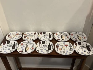 Large Set 10 Vintage Sakura Wine And Cheese Plates Charcuterie Snacks Apps - Picture 1 of 5