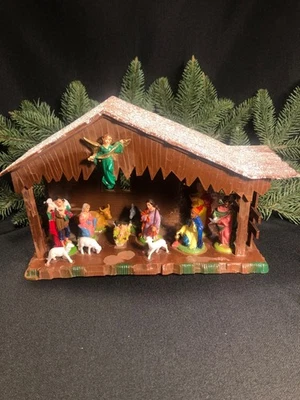 Vintage Christmas~ Nativity~ Shiny Brite~ Large Plastic Nativity~ Hong Kong - Image 1 of 4