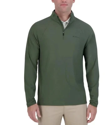 Ben Sherman Hombre Cuarto Cremallera Activa Manga Larga, Verde, Talla: Mediana, Nuevo Foto 1 de 4