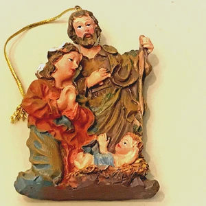 Nativity Christmas Ornament ~ 3.5” Ceramic Hanging Ornament - Picture 1 of 9