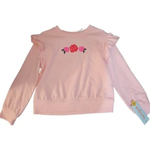 Sudadera 4/5T Cat & Jack Rosa Manga Larga con Volantes y Rosas Bordadas - Imagen 1 de 2