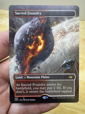 Sacred Foundry (Borderless) #285 (NM) Unfinity UNF Magic MTG - Imagem 1 de 2