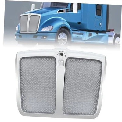 Parrilla delantera cromada con pantalla de insectos compatible con Kenworth 2015-2022  Foto 1 de 4