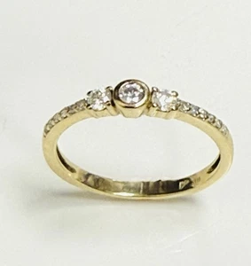10k massives Gelbgold 1/4 Tcw. Diamant Verlobungsring Größe 6,5 - Bild 1 von 5