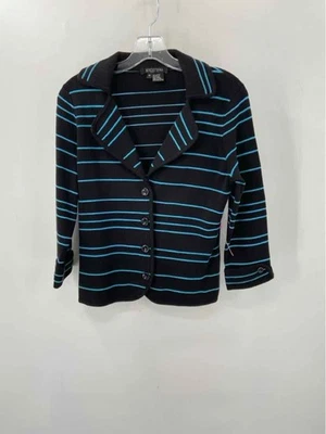 Suéter cárdigan a rayas Etcetera negro talla mediana usado Foto 1 de 3