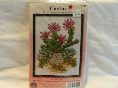 C-25 NEW DESIGN WORKS COUNTED CROSS-STITCH KIT ‘CACTUS” - Image 1 of 4