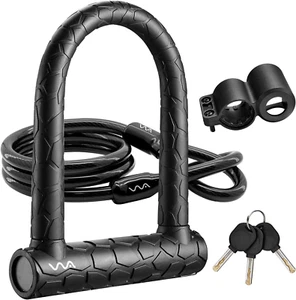 Bike Lock,20Mm Heavy Duty Combination Bicycle U Lock Shackle 4Ft Length Security - Picture 1 of 12